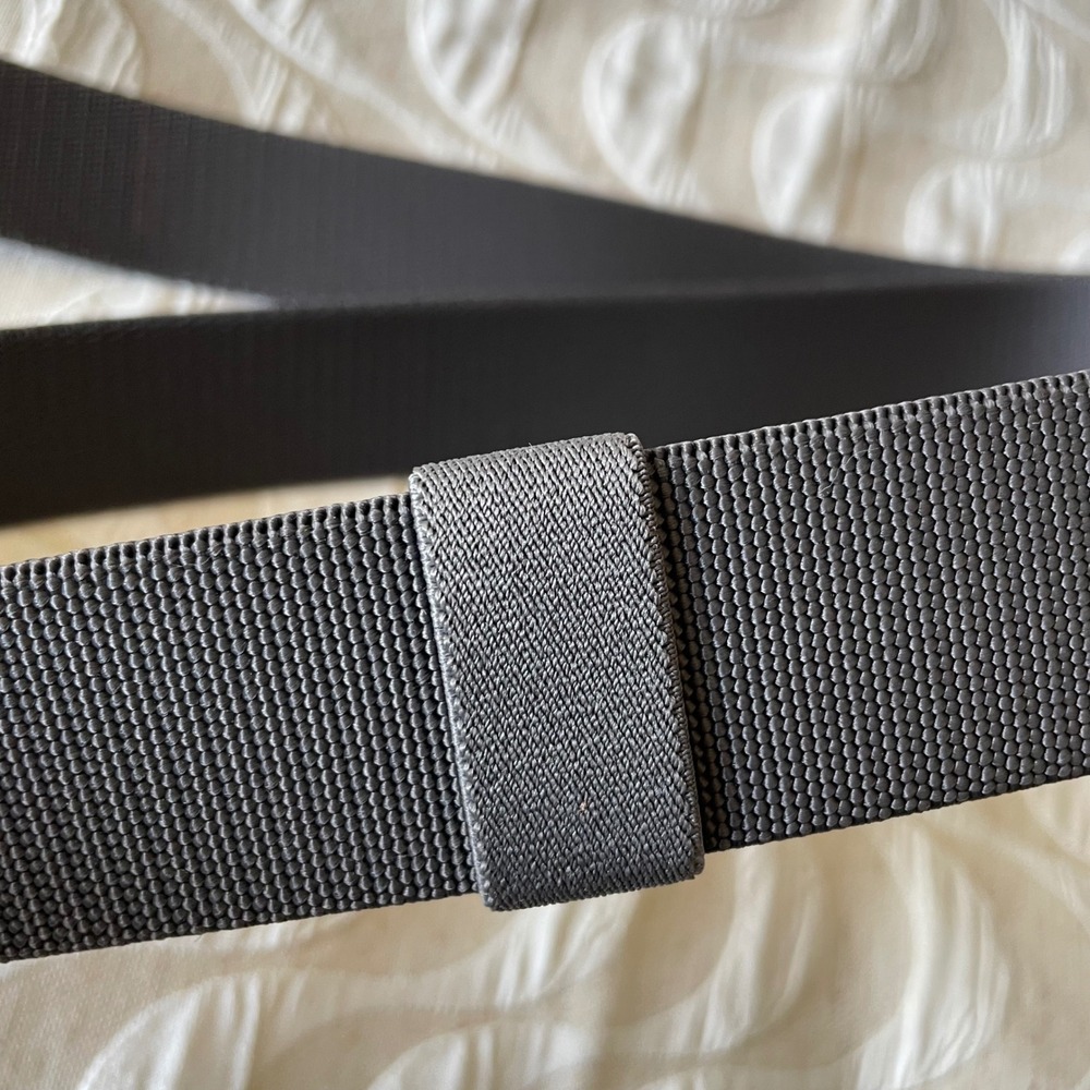 JUKMO Mens Tactical Belt Dark Gray Nylon Webbing Matte Black Slider Buckle 49in - Picture 4 of 6
